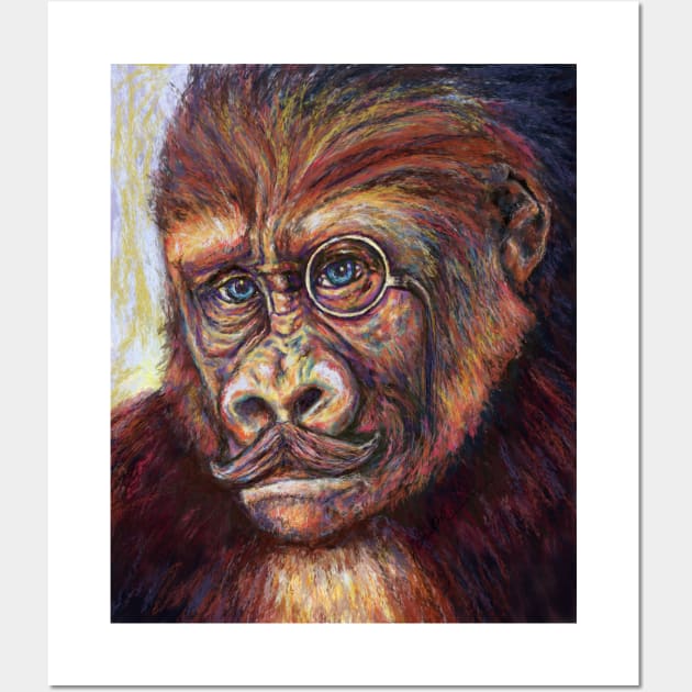 Sophisticated Gorilla - Surreal Popart Painting Wall Art by Kraken Sky X TEEPUBLIC